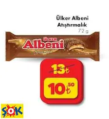 ÜLKER ALBENİ ATIŞTIRMALIK ÇİKOLATA 72 G